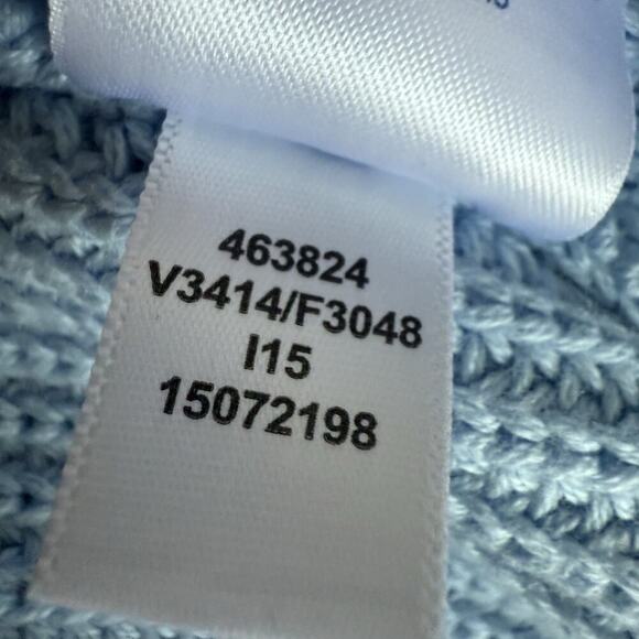 Lands’ End Pastel Blue Cotton Cowl Neck Sweater XL Longline Tunic Raglan Cozy - Picture 8 of 12